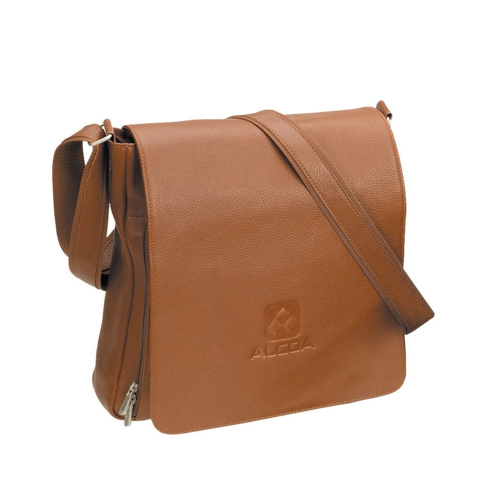 6090 Tan Leather Business Travel Messenger Flapover
