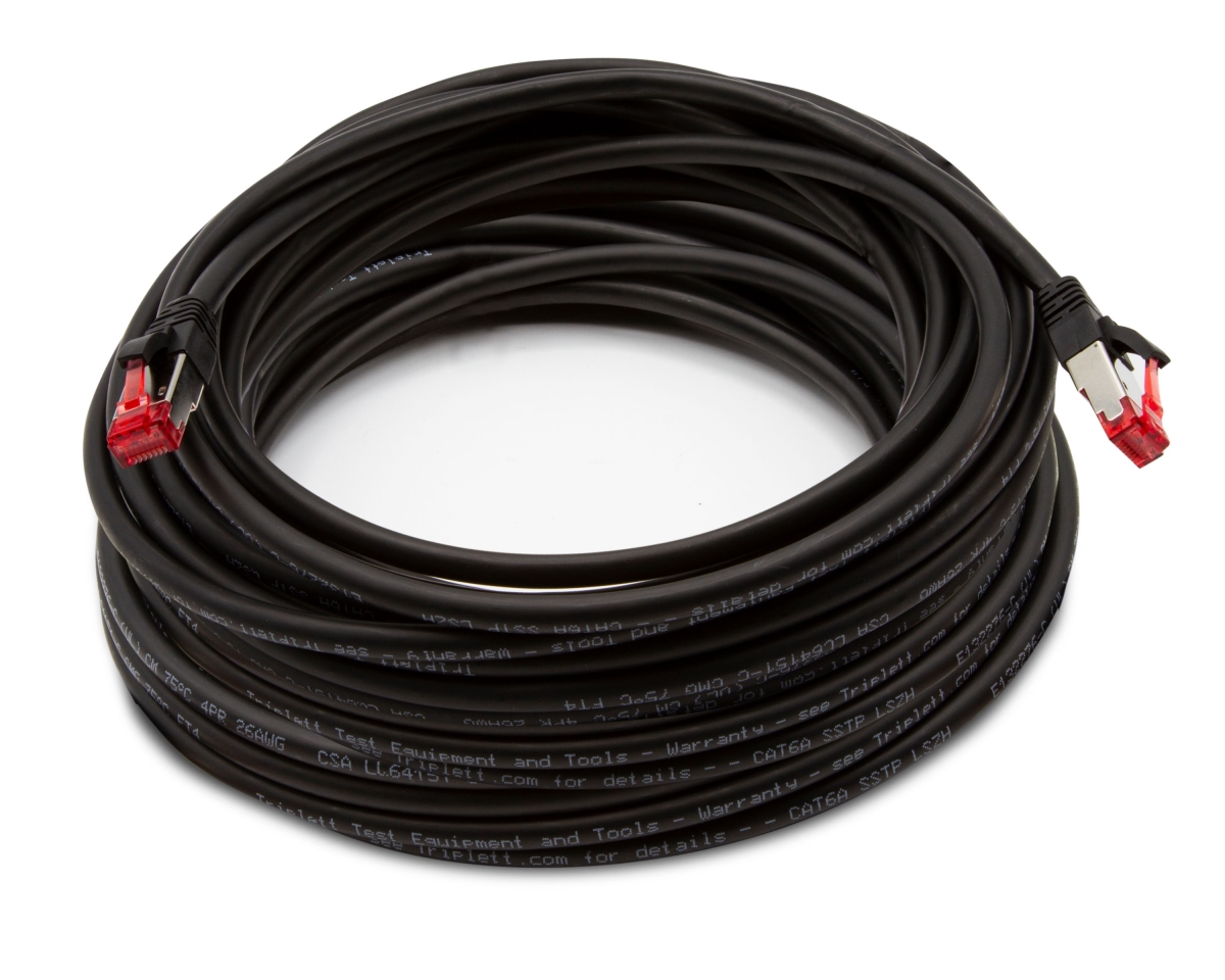 CAT6A-100BK 100 ft. Cat 6A 10Gbps Professional Grade SSTP 26 AWG Patch Cable, Black
