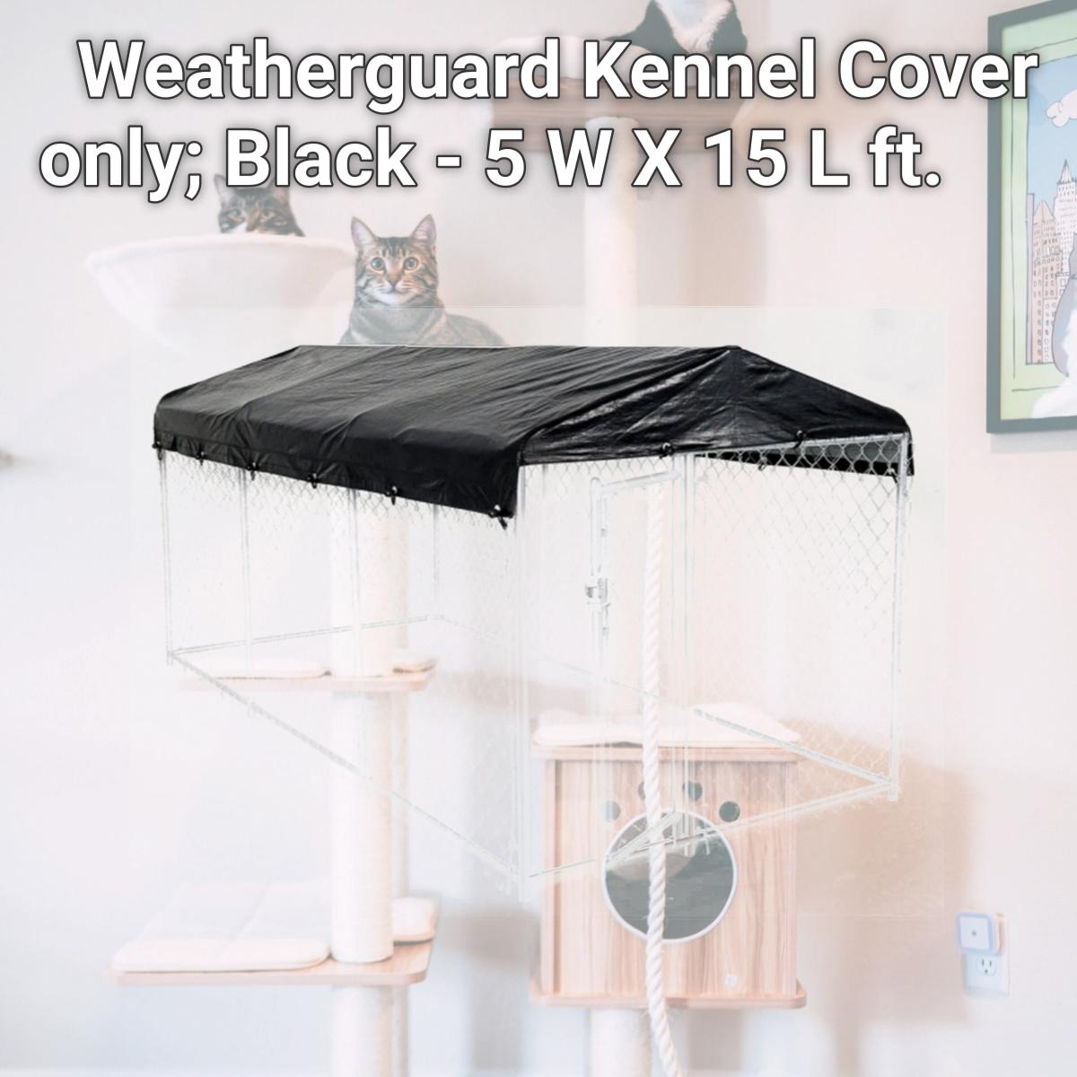 Picture of Jewett Cameron Company CL 00302 Weatherguard Kennel Cover only; Black - 5 W X 15 L ft.