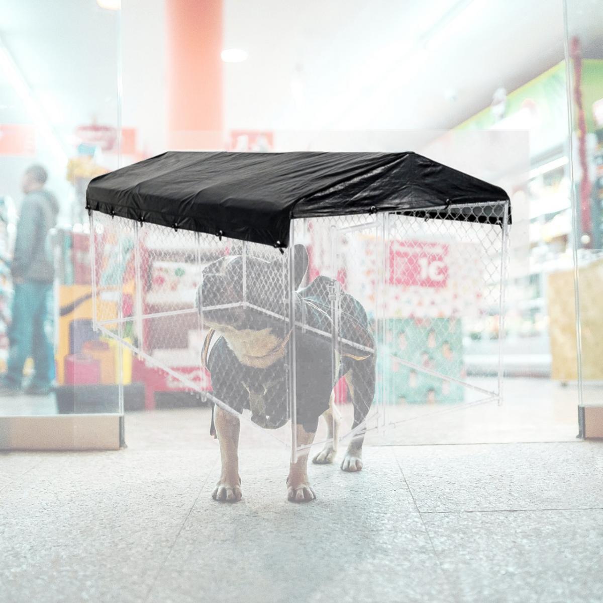 Picture of Jewett Cameron Company CL 00302 Weatherguard Kennel Cover only; Black - 5 W X 15 L ft.