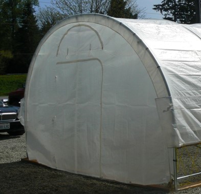 Picture of Jewett Cameron IS 63100D Commercial Front Door & Zipper Panel Greenhouse Cover - 8 ft. 6 in. x 12 ft. x 20 ft.