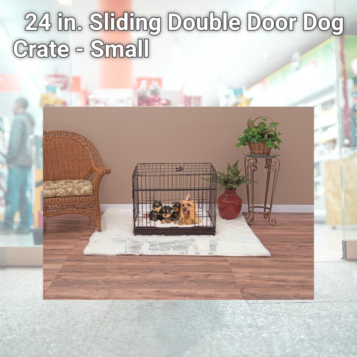 Picture of Lucky Dog ZW 51524 24 in. Sliding Double Door Dog Crate - Small