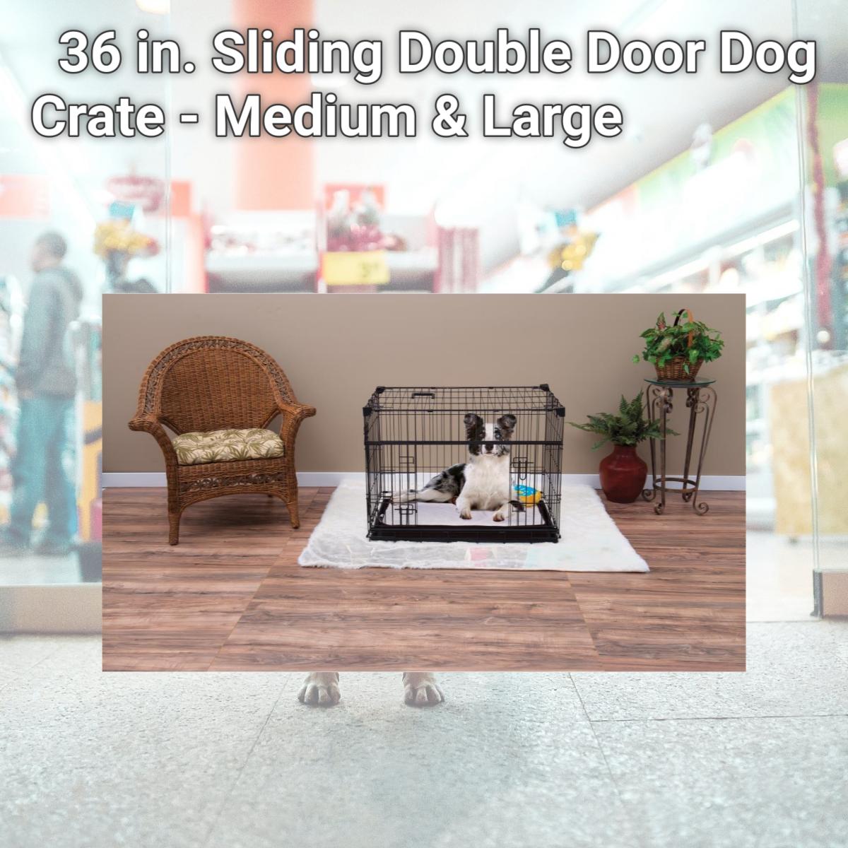 Picture of Lucky Dog ZW 51536 36 in. Sliding Double Door Dog Crate - Medium & Large