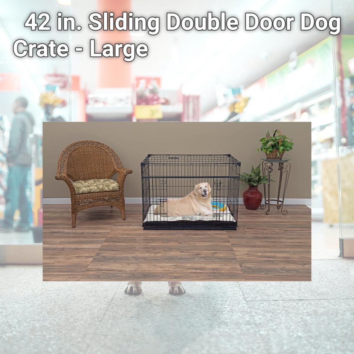 Picture of Lucky Dog ZW 51542 42 in. Sliding Double Door Dog Crate - Large