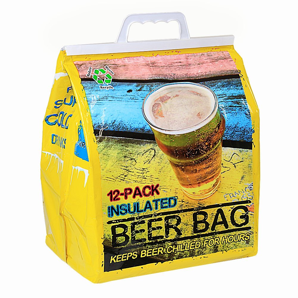 Picture of Jay Bags PQ-46 Beer 12 Pack Reusable Insulated Drink Bag - Yellow