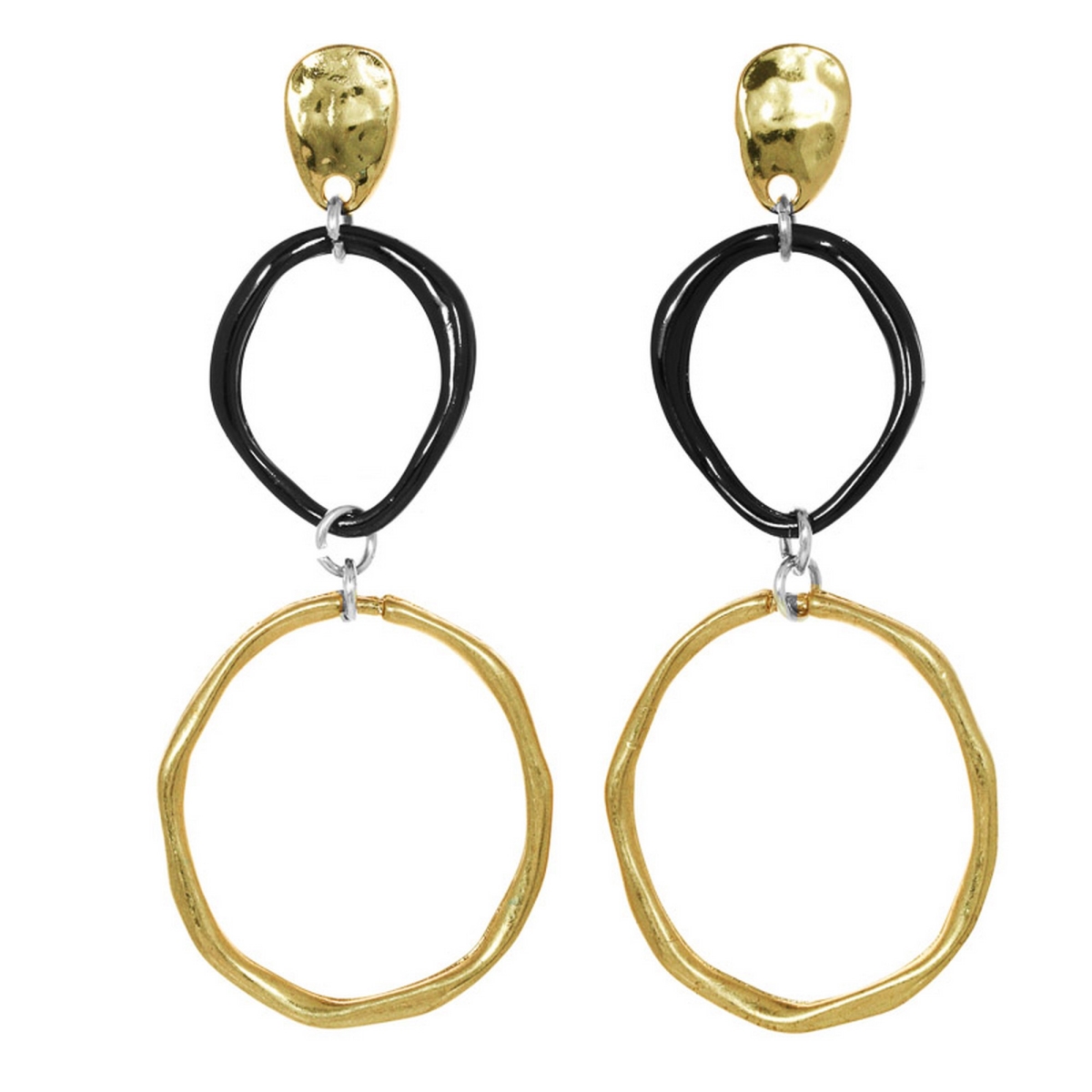 Picture of J&H Designs JHE9098 Hem Gold Cast Top Double Ring Earrings