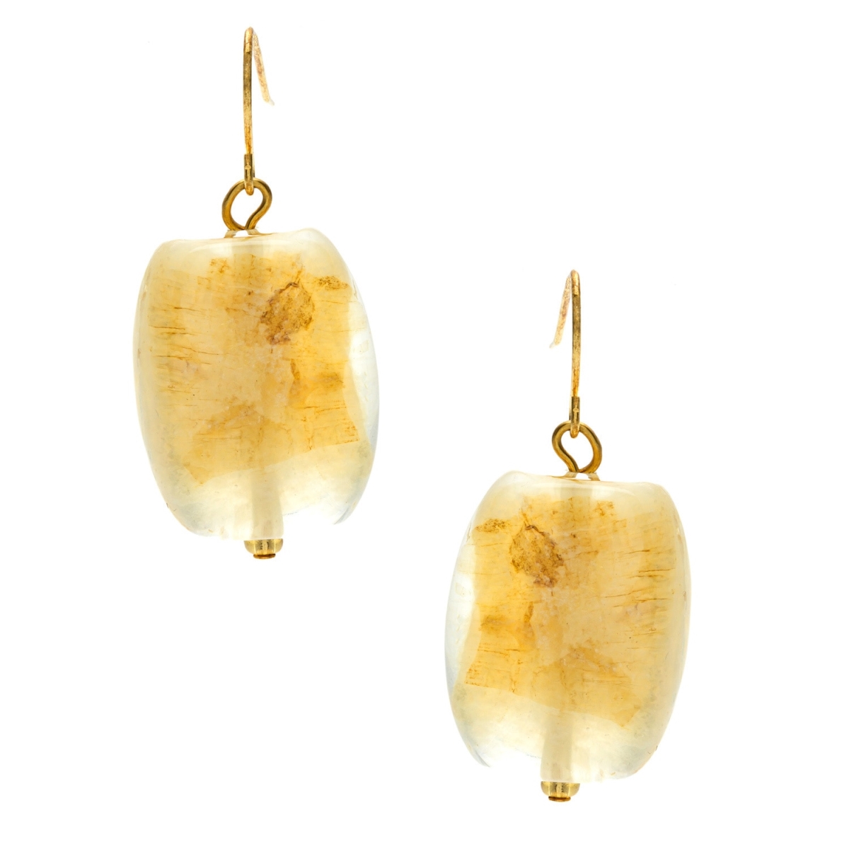 Picture of Alexa Starr 4273/E Goldtone Gold Fleck Lucite Nugget Drop Earrings