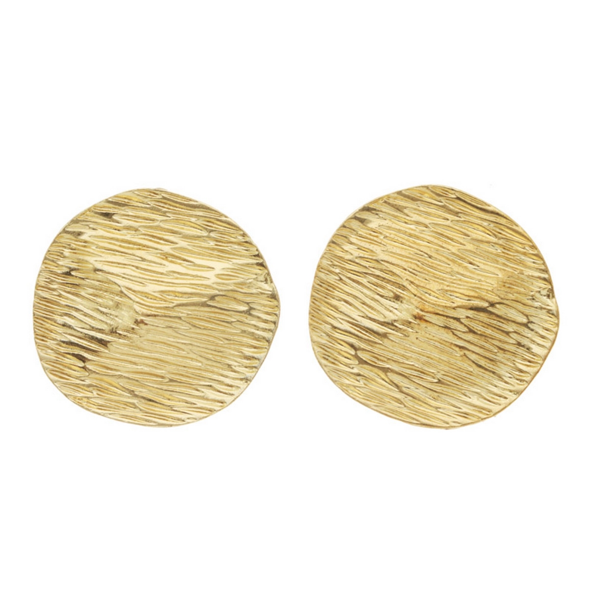 Picture of J&H Designs JH9350-EC-Gold Line-Etched Disc Clip-On Earrings