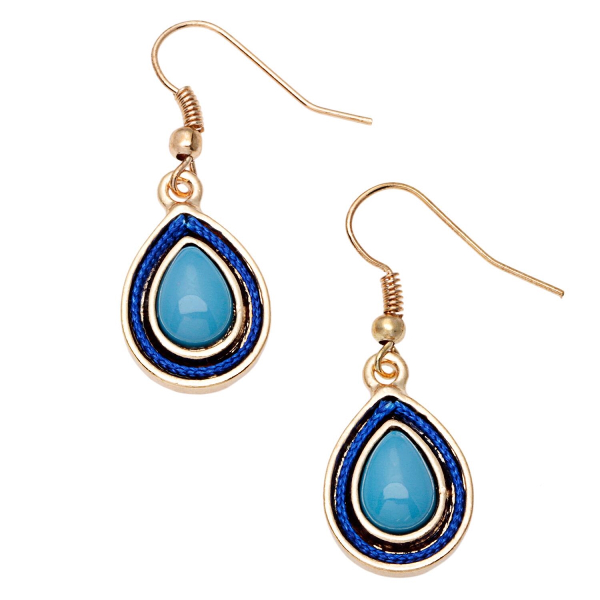 Picture of JH Designs 7628-NE-Blue Art Deco Pendant Necklace & Earrings Jewelry Set&#44; Blue