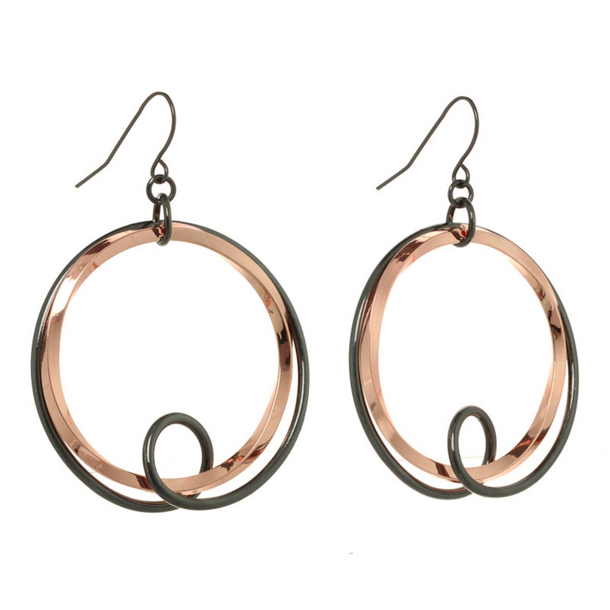 7805-EP - Hem - Sil Ring & Loop Drop Earring, Two-Tone & Silver