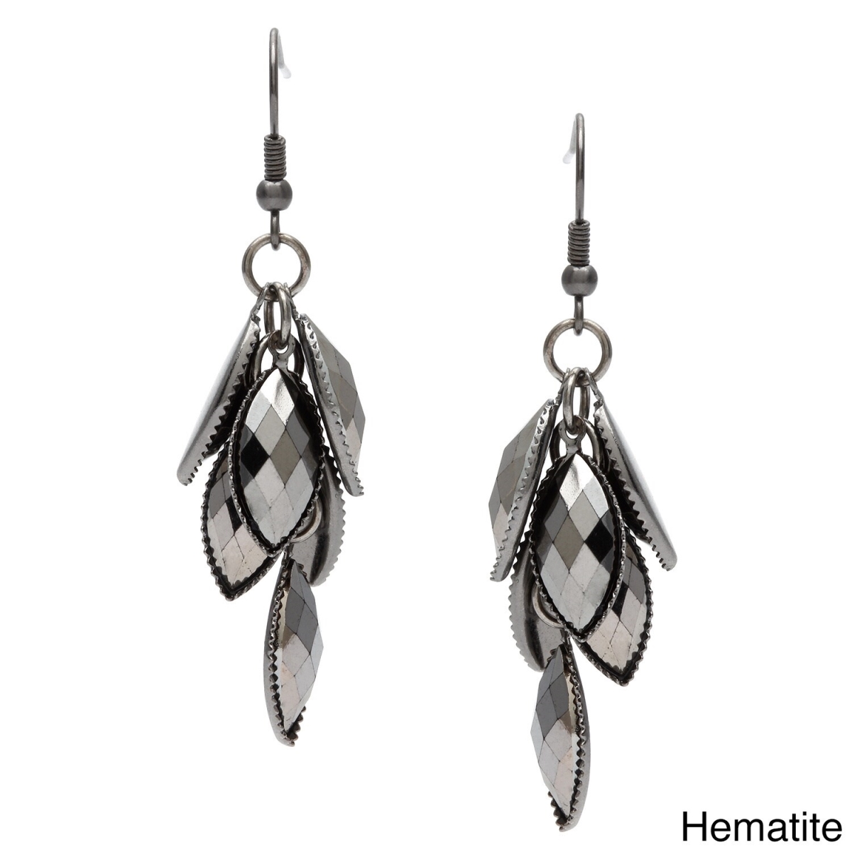 Picture of Alexa Starr  6829-EP-Hem  Faceted Metallic Lucite Cluster Earrings