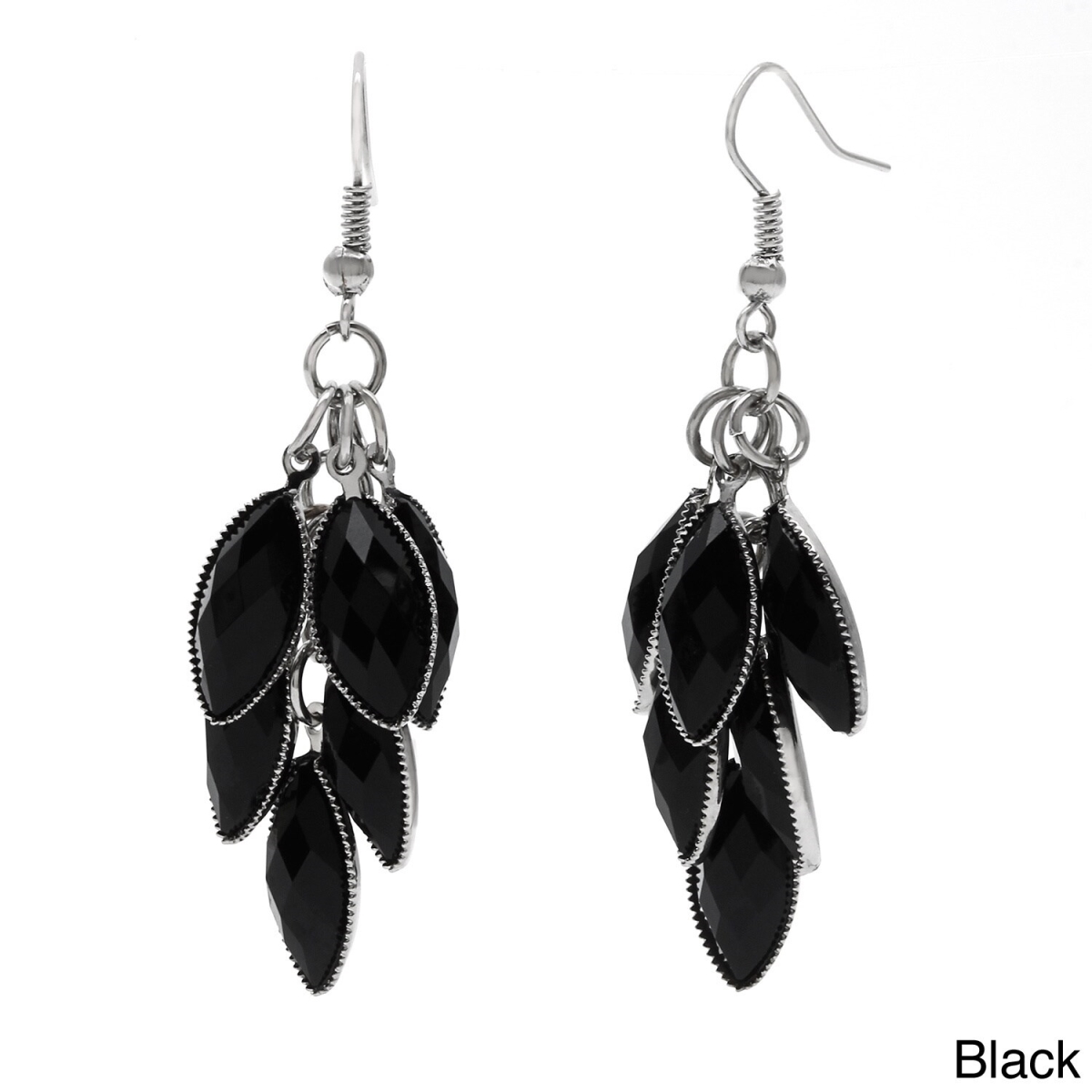 Picture of Alexa Starr  6829-EP-Black  Faceted Metallic Lucite Cluster Earrings