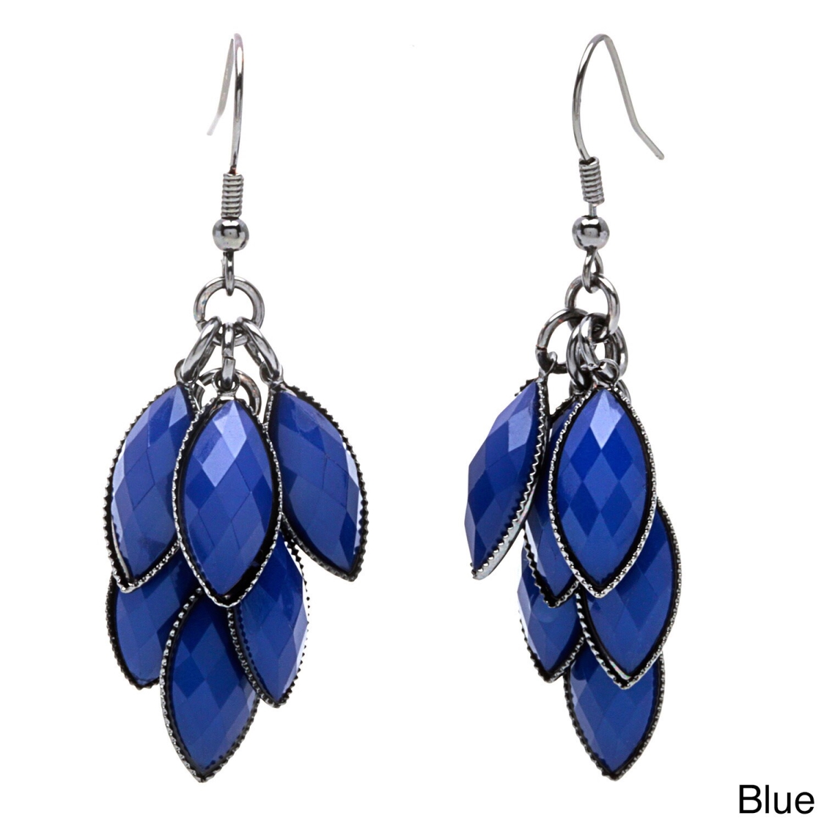Picture of Alexa Starr  6829-EP-Blue  Faceted Metallic Lucite Cluster Earrings