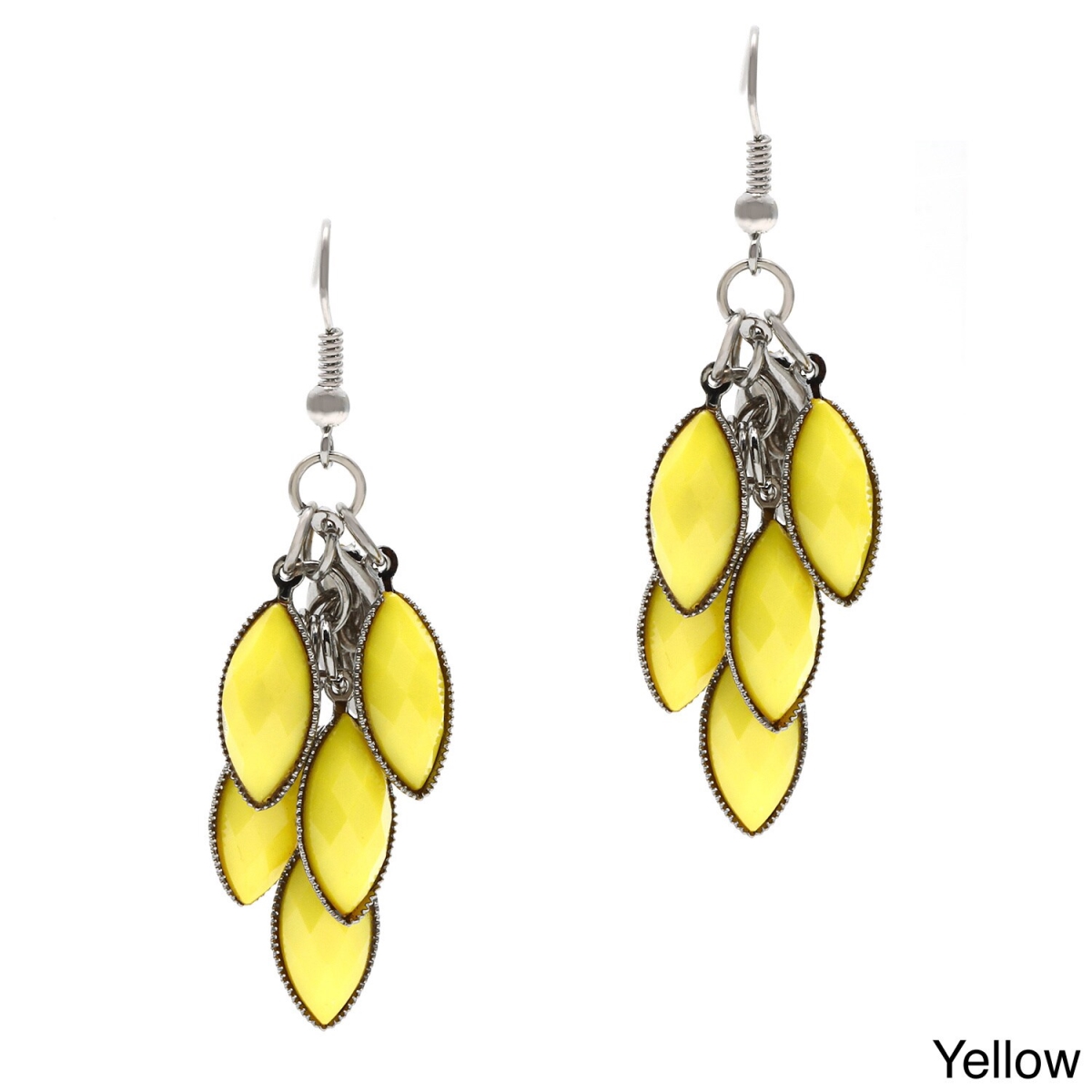 Picture of Alexa Starr  6829-EP-Yellow  Faceted Metallic Lucite Cluster Earrings