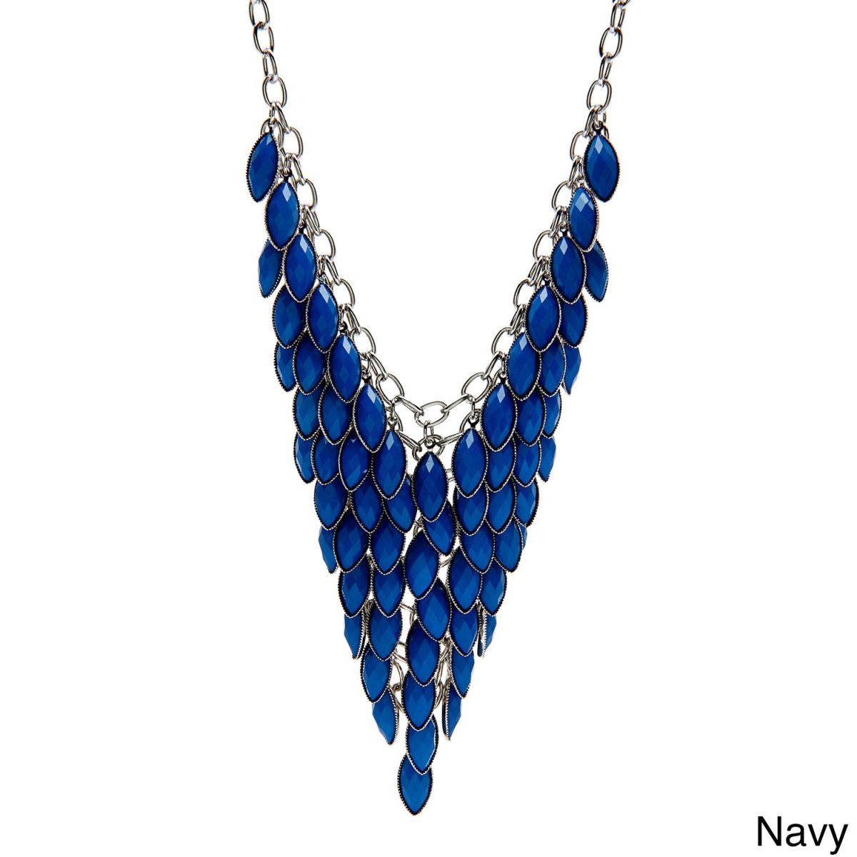 Picture of J&H Designs 6829/N/Navy Colored Faceted Lucite Bib Necklace