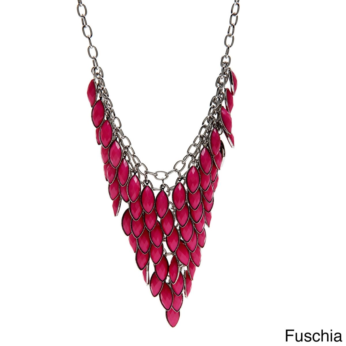 Picture of J&H Designs 6829/N/Fuchsia Colored Faceted Lucite Bib Necklace