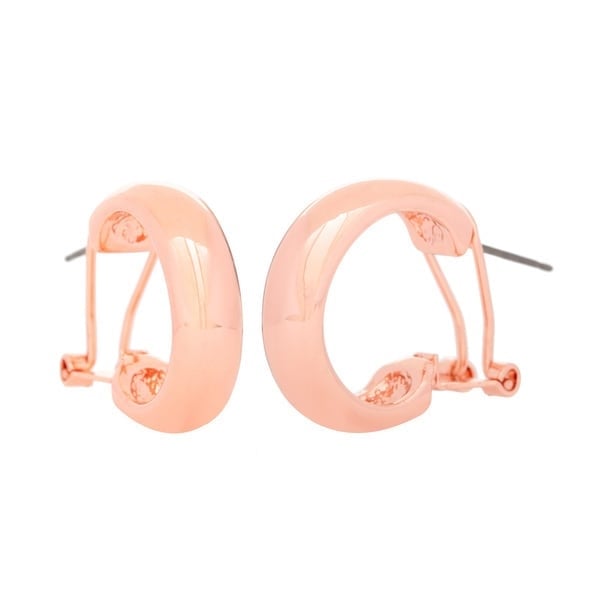 Picture of J&H Designs 3681-EP-RG Rose Goldtone Hoop Omega-clasp Earrings