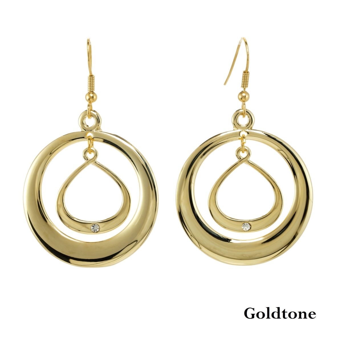 Picture of J&H Designs 9675-EP-Gold Double Inner Ring Drop Earrings