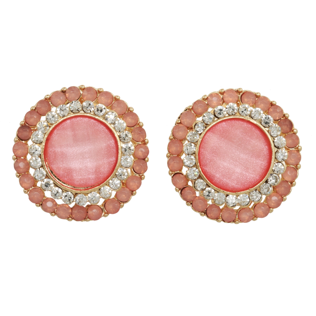 Picture of J&H Designs 9193 EP Pink Faceted Rhinestone Station Earrings