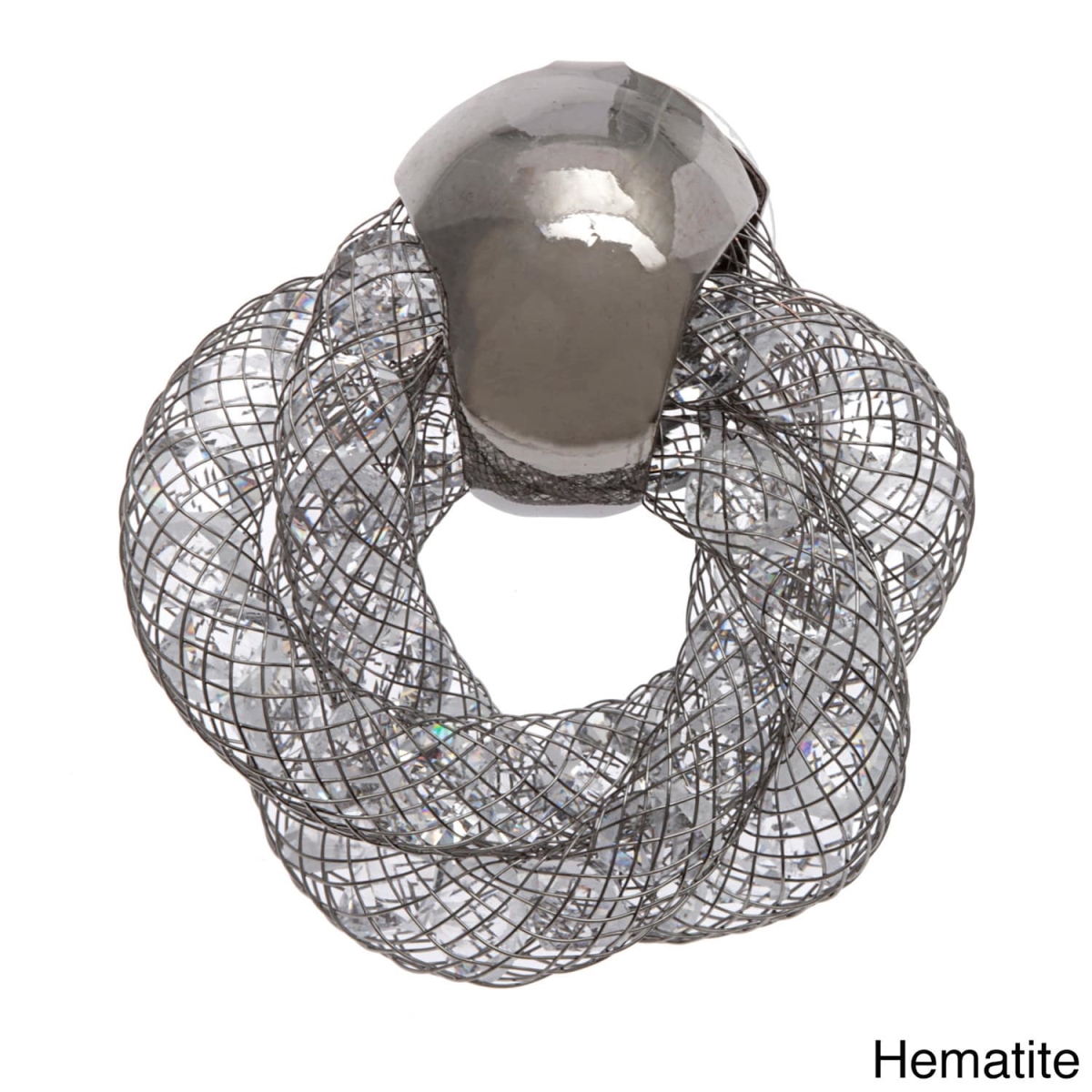 Picture of Alexa Starr 7003-EP-Hematite Glass Mesh Twisted Earrings