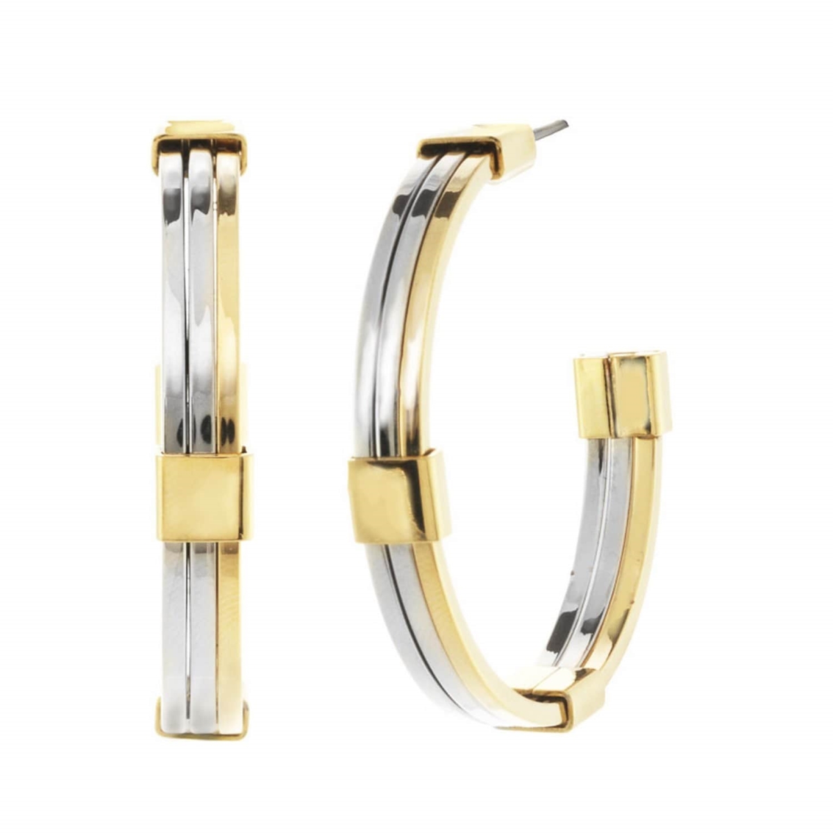 Picture of J&H Designs 9217-EP-Two Tone Two-Tone Hoop Earrings