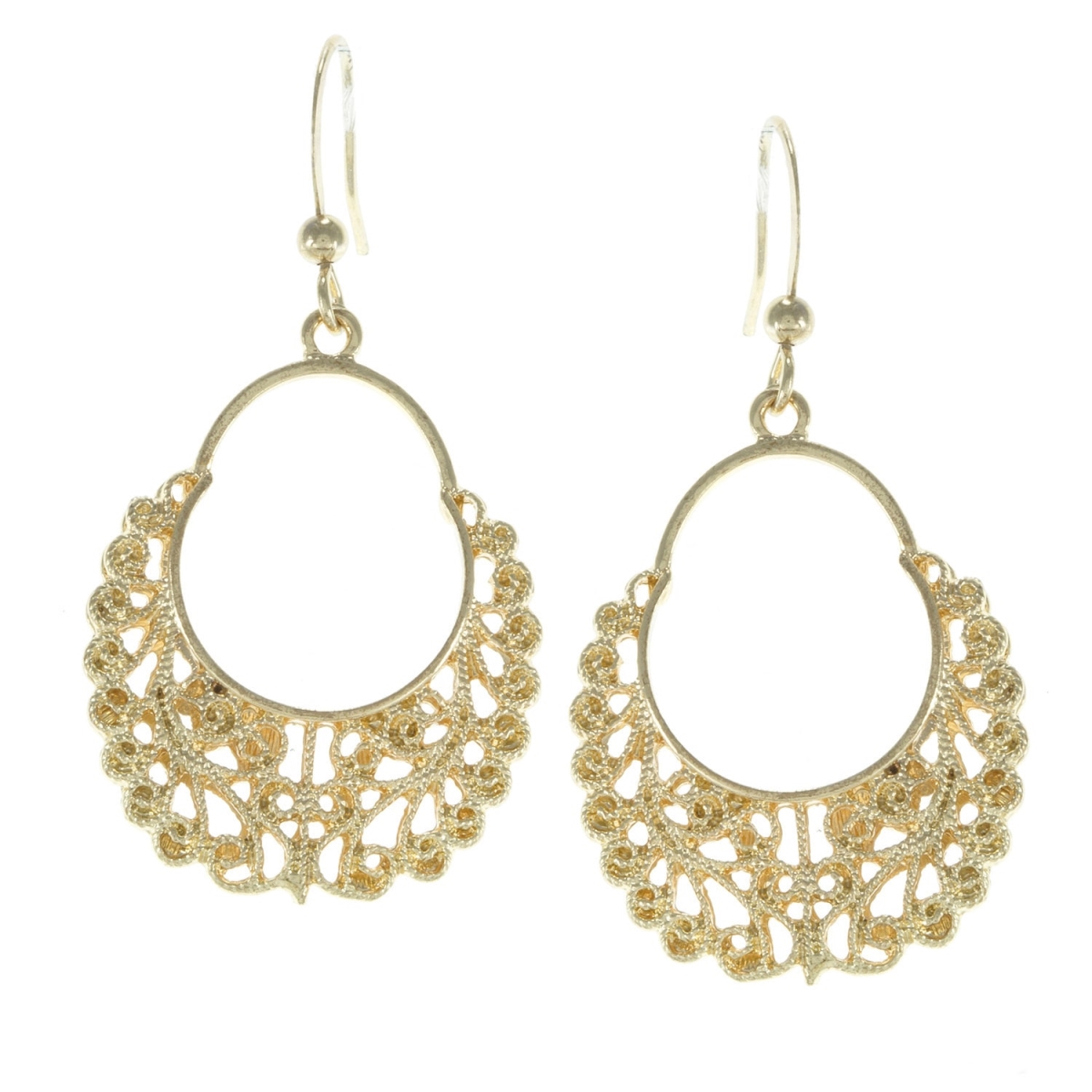 Picture of Alexa Starr 5742-EP-Gold Filigree Drop Earrings