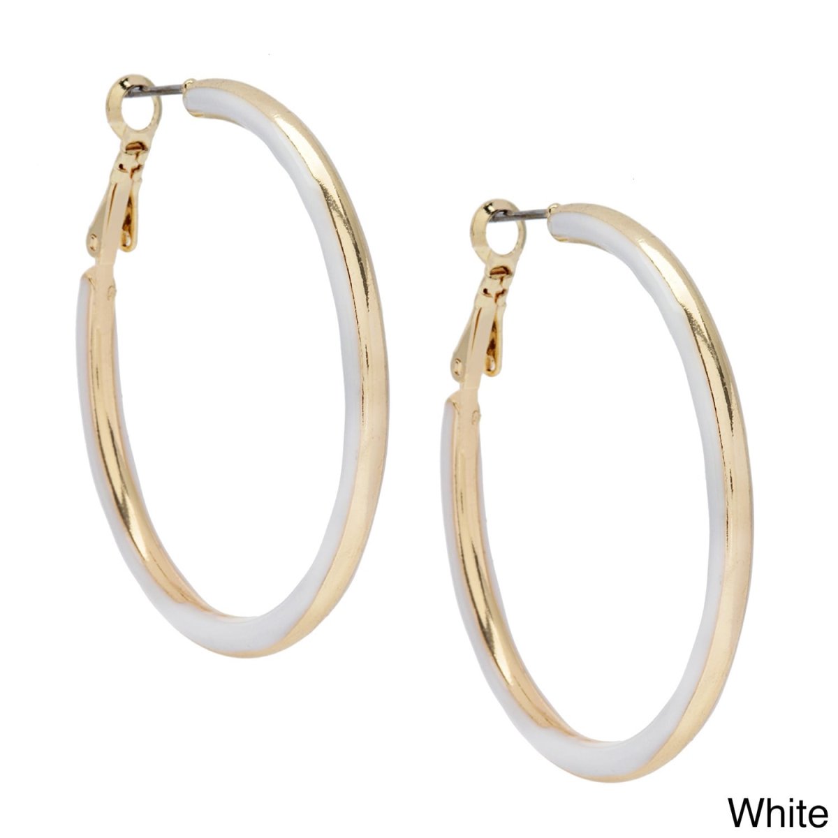 Picture of J&H Designs 7314-EP-White Epoxy 2-sided Hoop Earrings