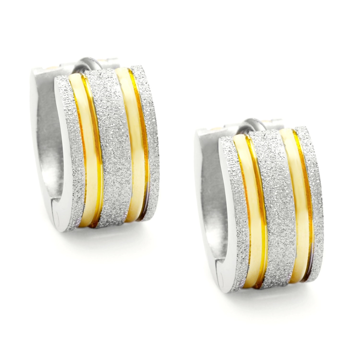 Picture of Alexa Starr K618-EP-S Stainless Steel Two-Tone Ear Cuff Earrings