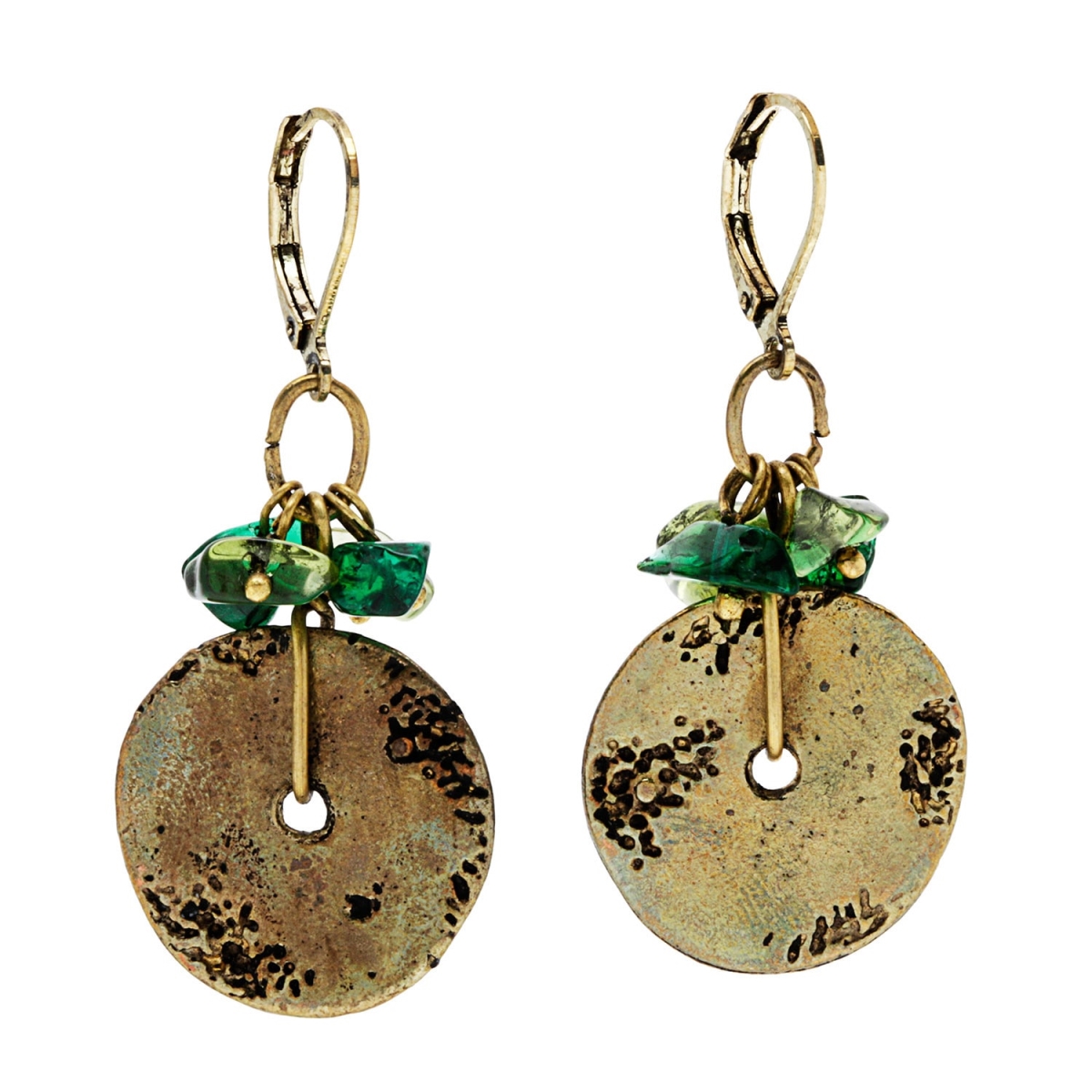 Picture of Alexa Starr 5919-EP Burnished Gold Disc Cluster Top Earrings
