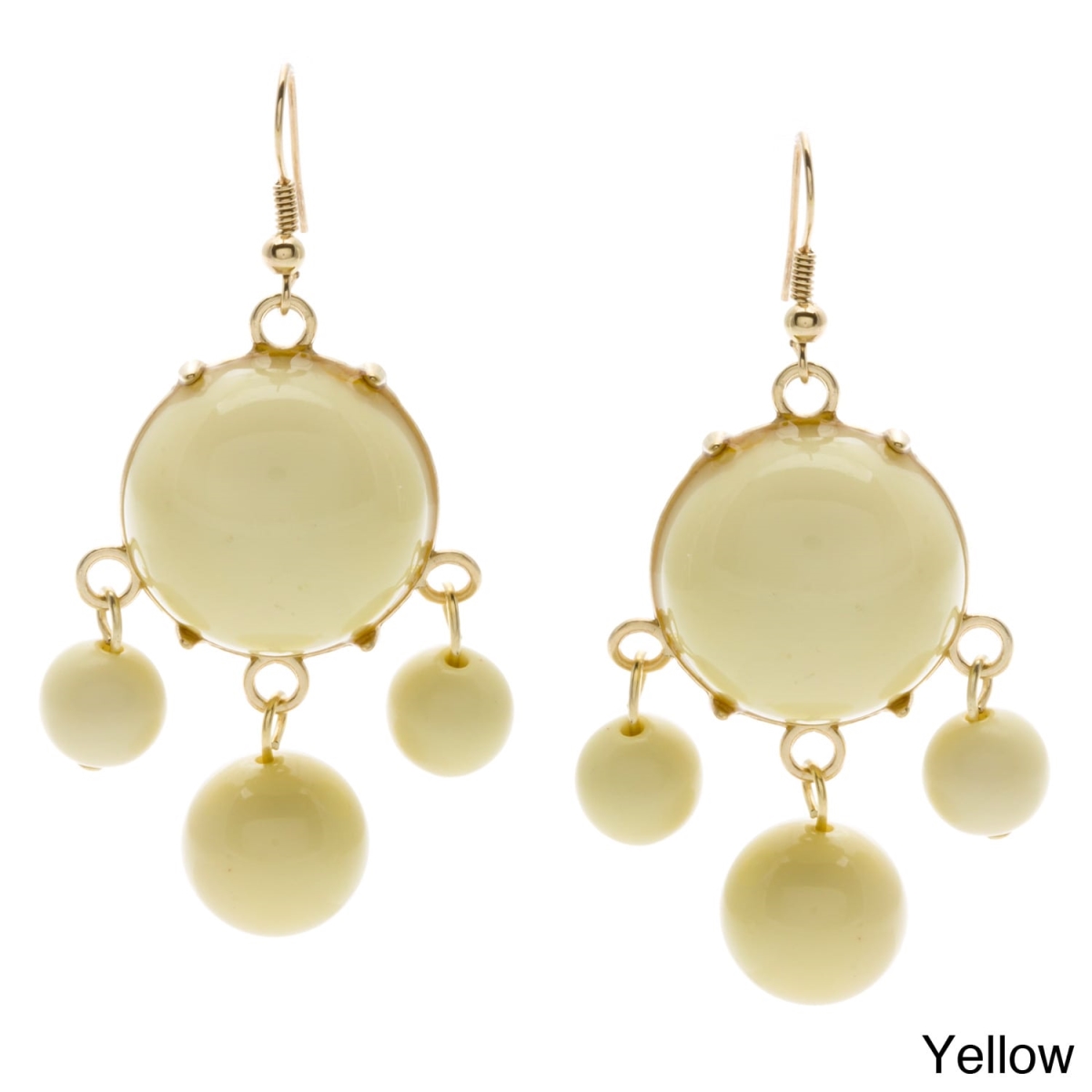 Picture of Alexa Starr J9971/EP/YELL Goldtone Colored Lucite Bubble Earrings