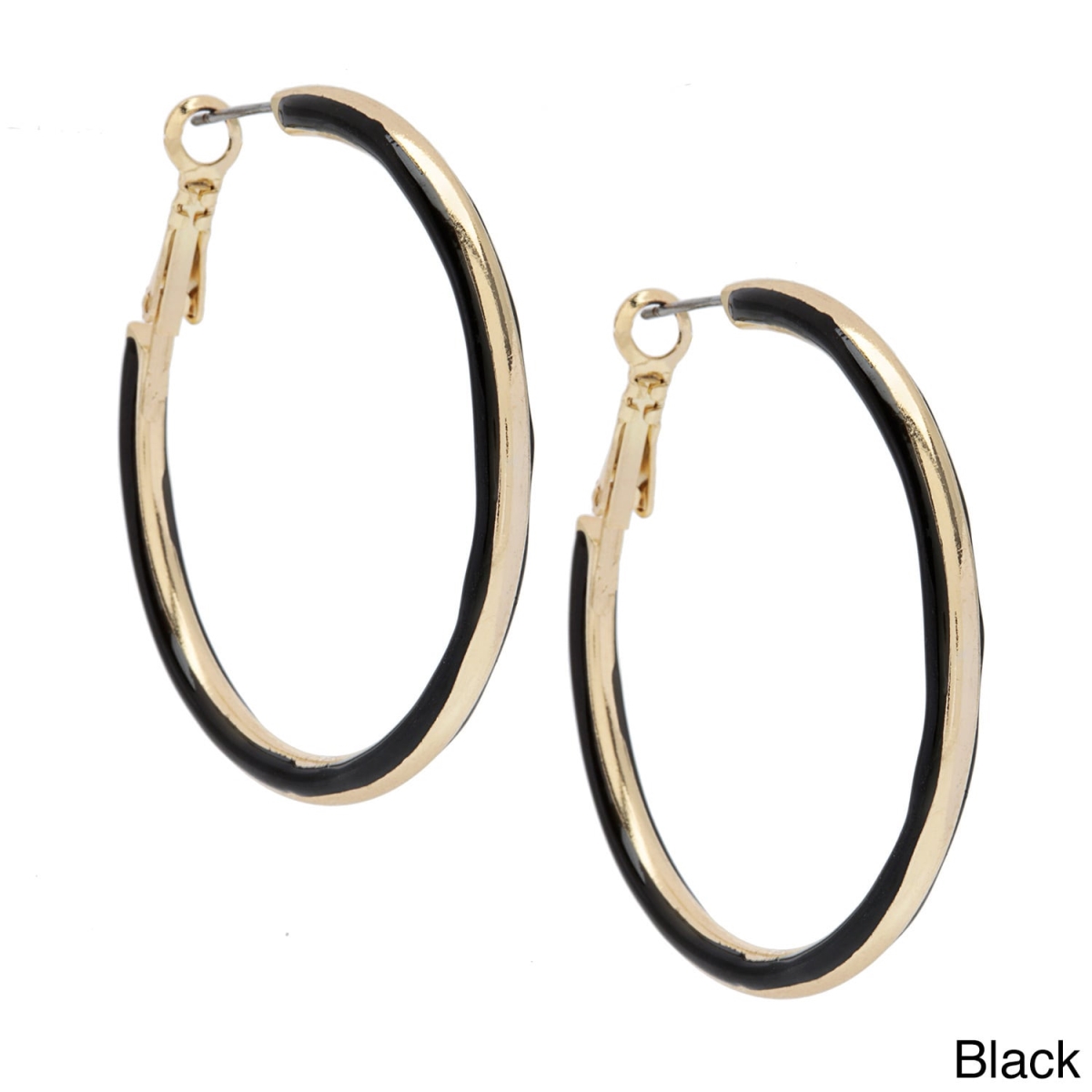 Picture of J&H Designs 7314-EP-Black Epoxy 2-sided Hoop Earrings