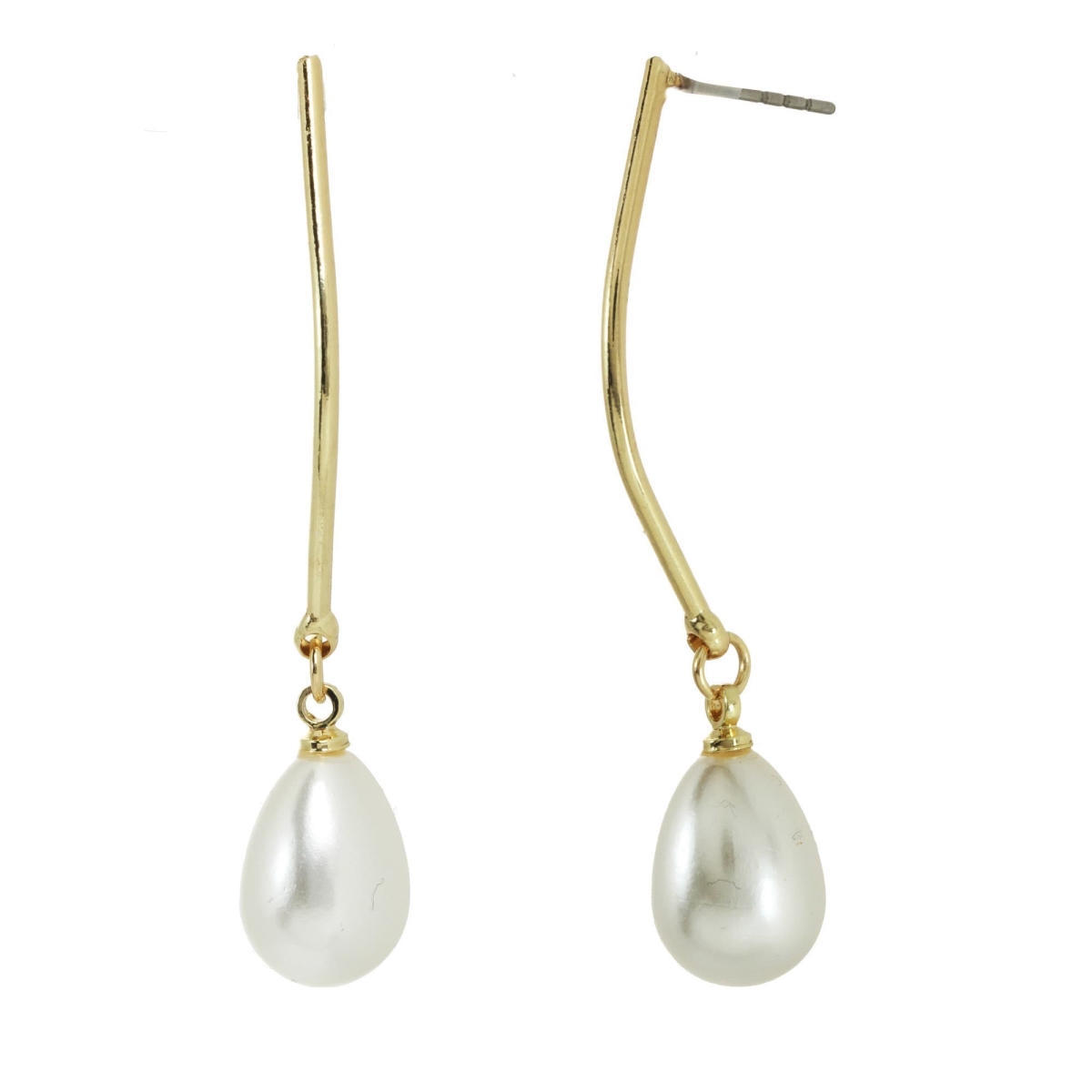 Picture of J&H Designs 9287-EP-Gold A-Wire With Pearl Drop Earrings