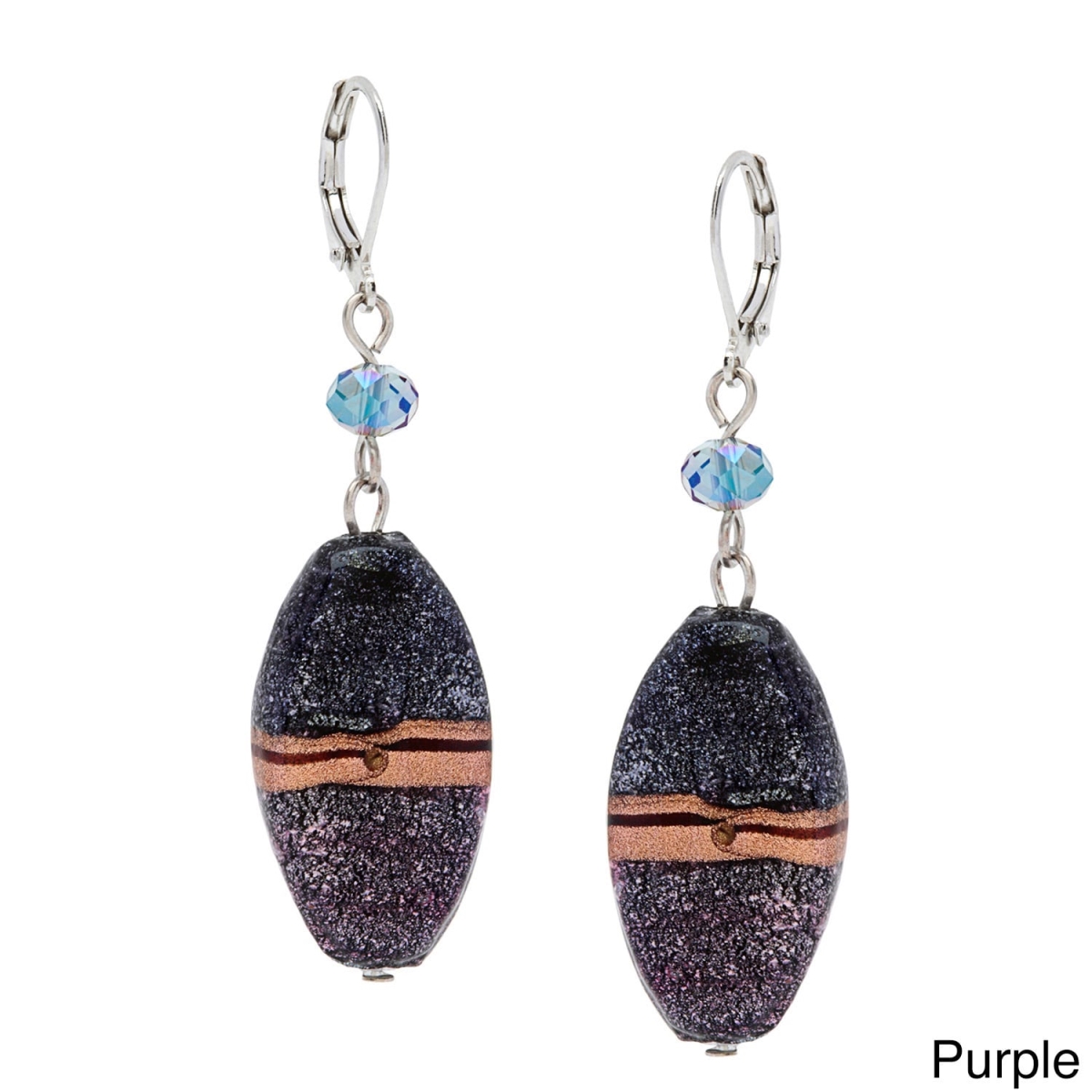 Picture of Alexa Starr 6063-EP-PURPLE Fancy Painted and Faceted Glass Earrings