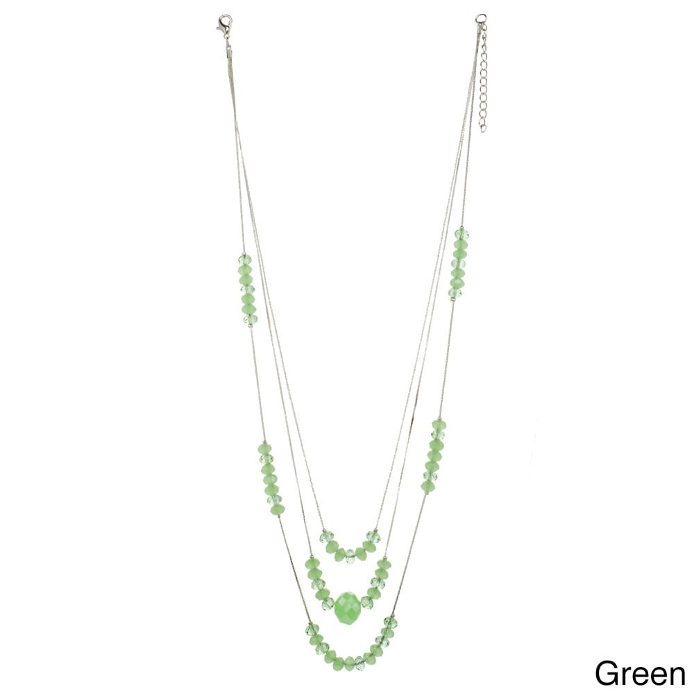 Picture of J&H Designs J6036-N-Green Crystal 3-strand Illusion Necklace