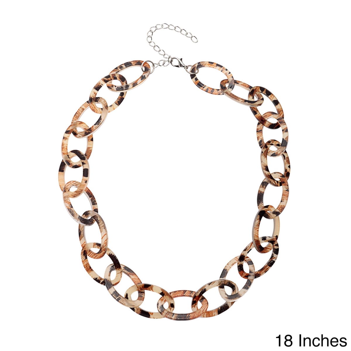 Picture of J&H Designs K961/18 Animal Print Lucite Mini Link Necklace