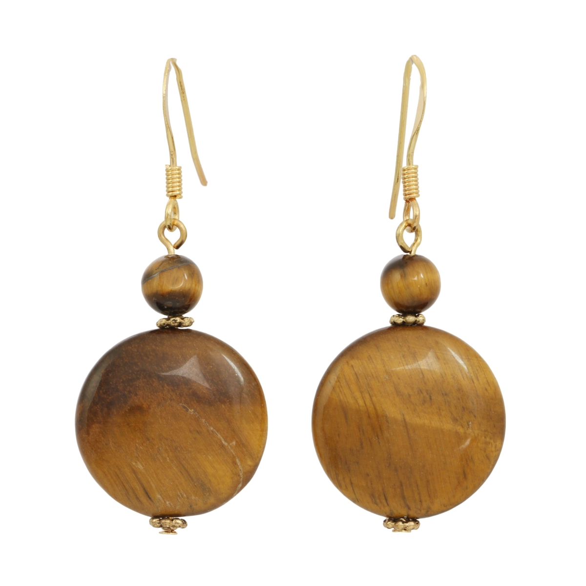 Picture of Alexa Starr 2616E Goldtone Tiger&apos;s Eye Drop Earrings