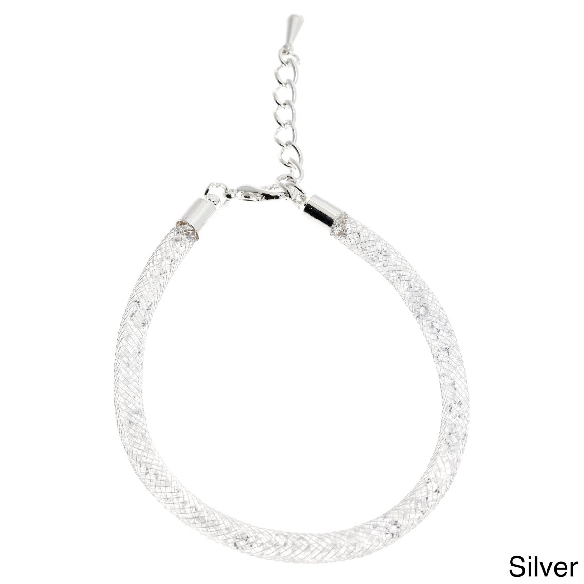 Picture of J&H Designs 7002-B-Silver Glass Tubular Mesh Bracelet
