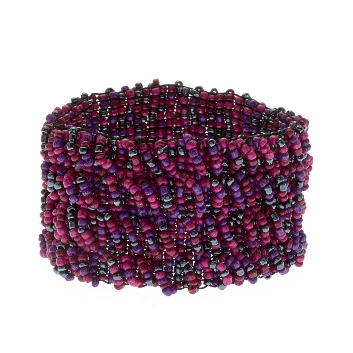 Picture of Alexa Starr 5949/B/AMY Tonal Woven Glass Bead Stretch Bracelet - Purple