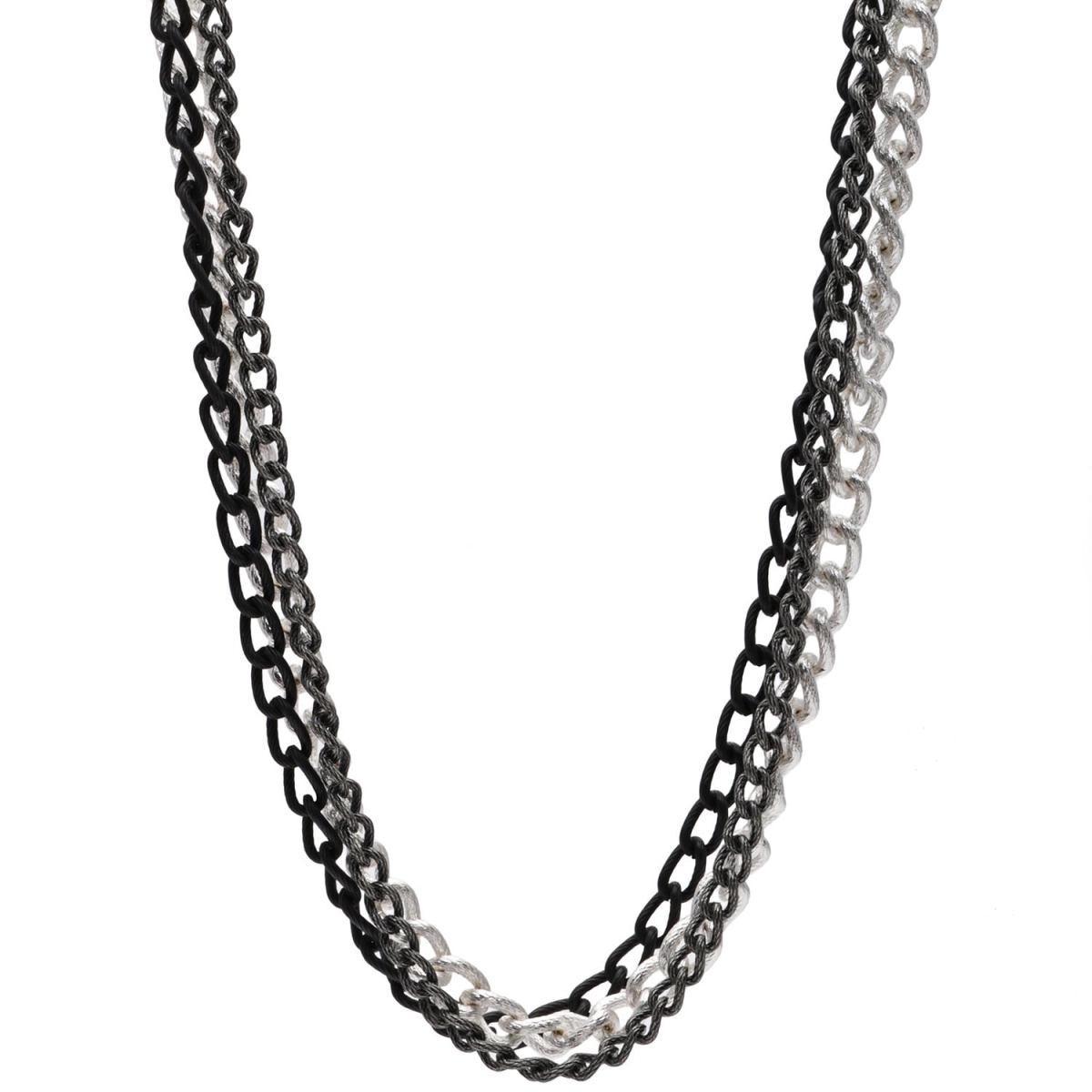 Picture of J&H Designs K1218-N 3-row 36-inch Tri-Tone Chain Necklace - tri tone