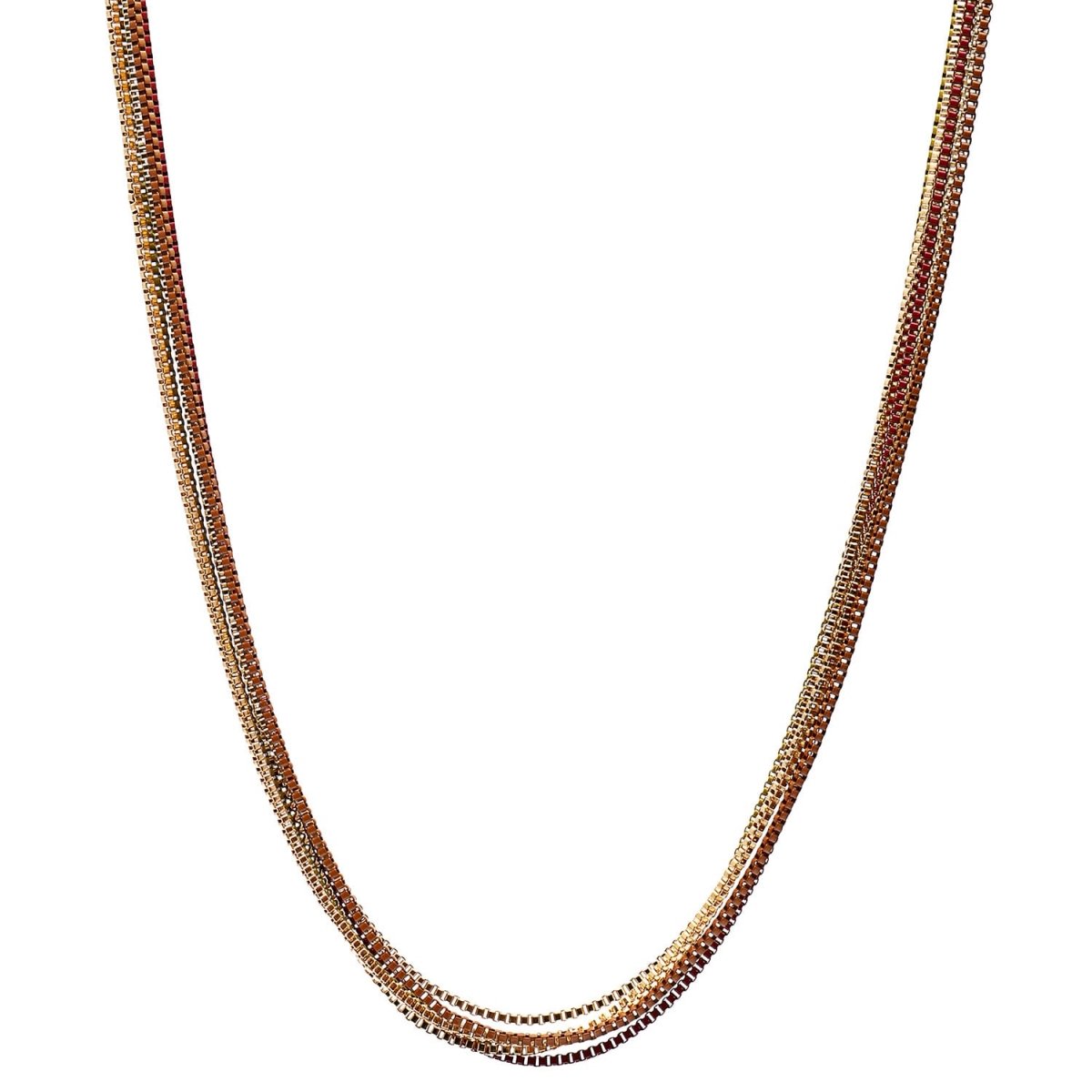 Picture of J&H Designs 7660-N-Brown 6-row Box Chain Necklace