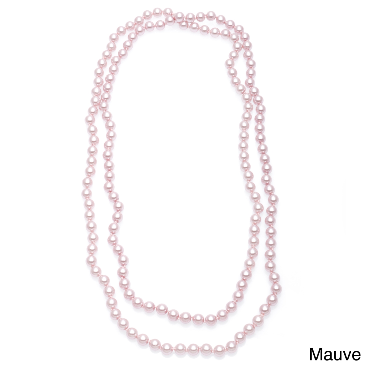 Picture of J&H Designs 854-N-Mauve Hand-knotted Endless 54-inch Glass Pearl Necklace (8-9 mm)