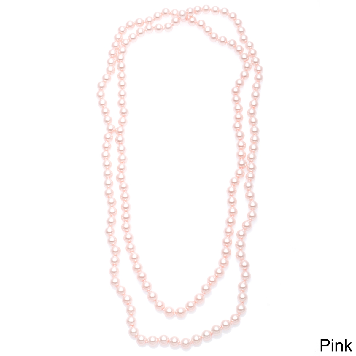 Picture of J&H Designs 854-N-Pink Hand-knotted Endless 54-inch Glass Pearl Necklace (8-9 mm)