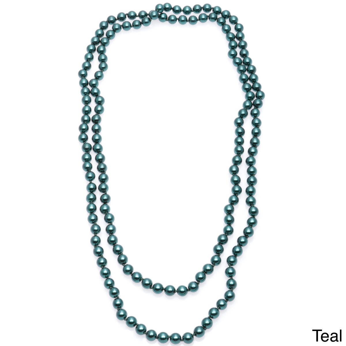 Picture of J&H Designs 854-N-Teal Hand-knotted Endless 54-inch Glass Pearl Necklace (8-9 mm)