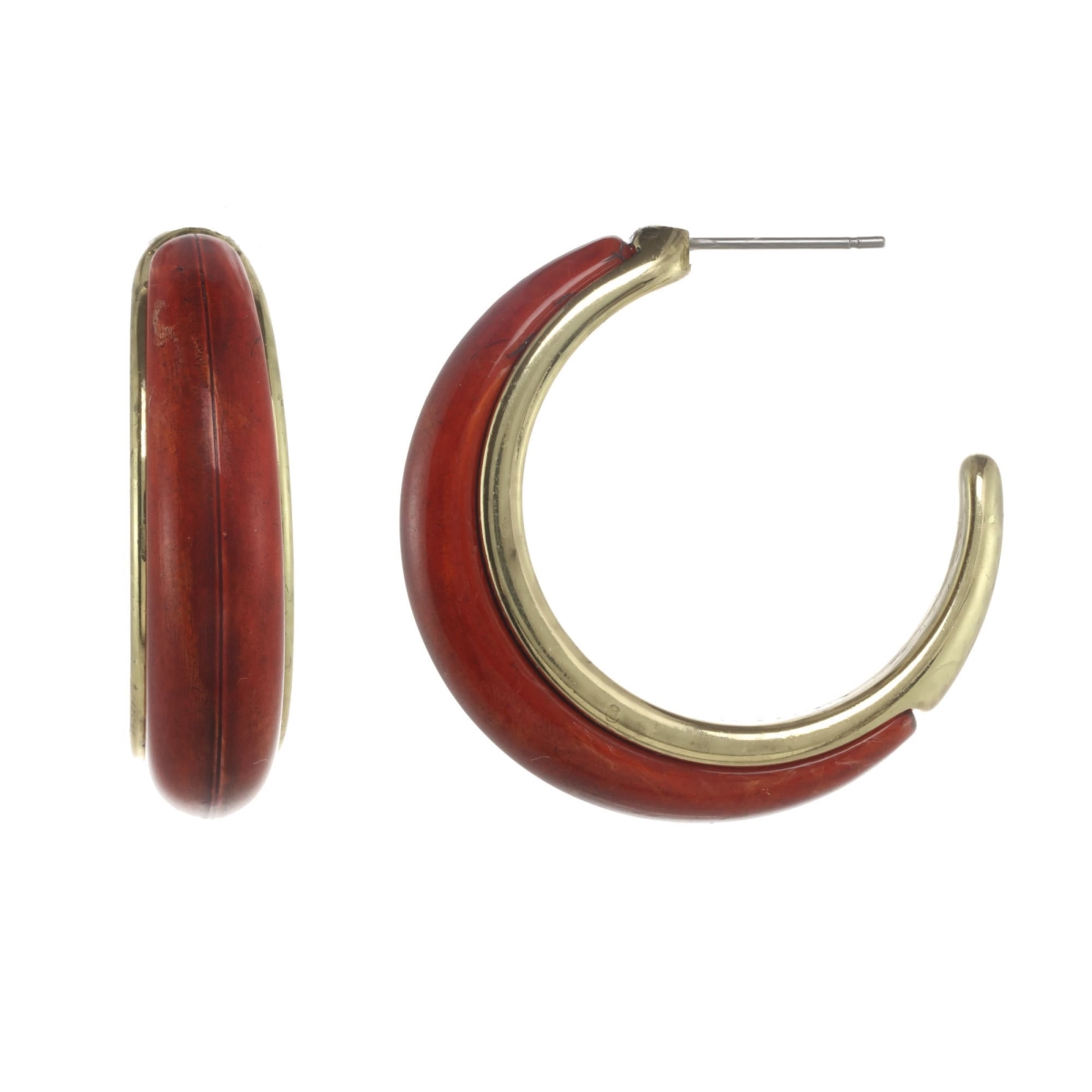Picture of J&H Designs JHE9259-Coral Goldtone Hoop Earrings