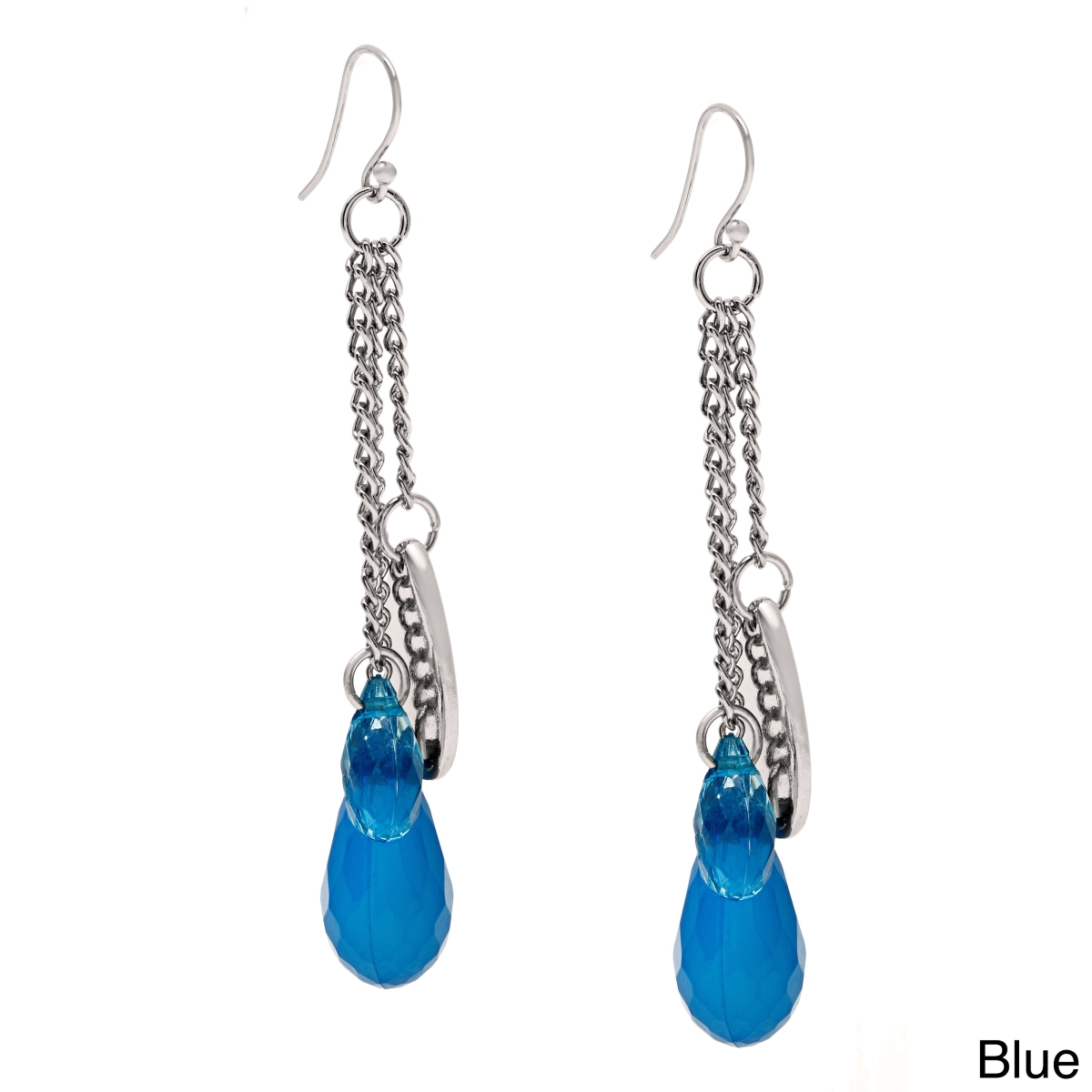 Picture of Alexa Starr 6509-EP-Blue Tassel Chain and Lucite Earrings