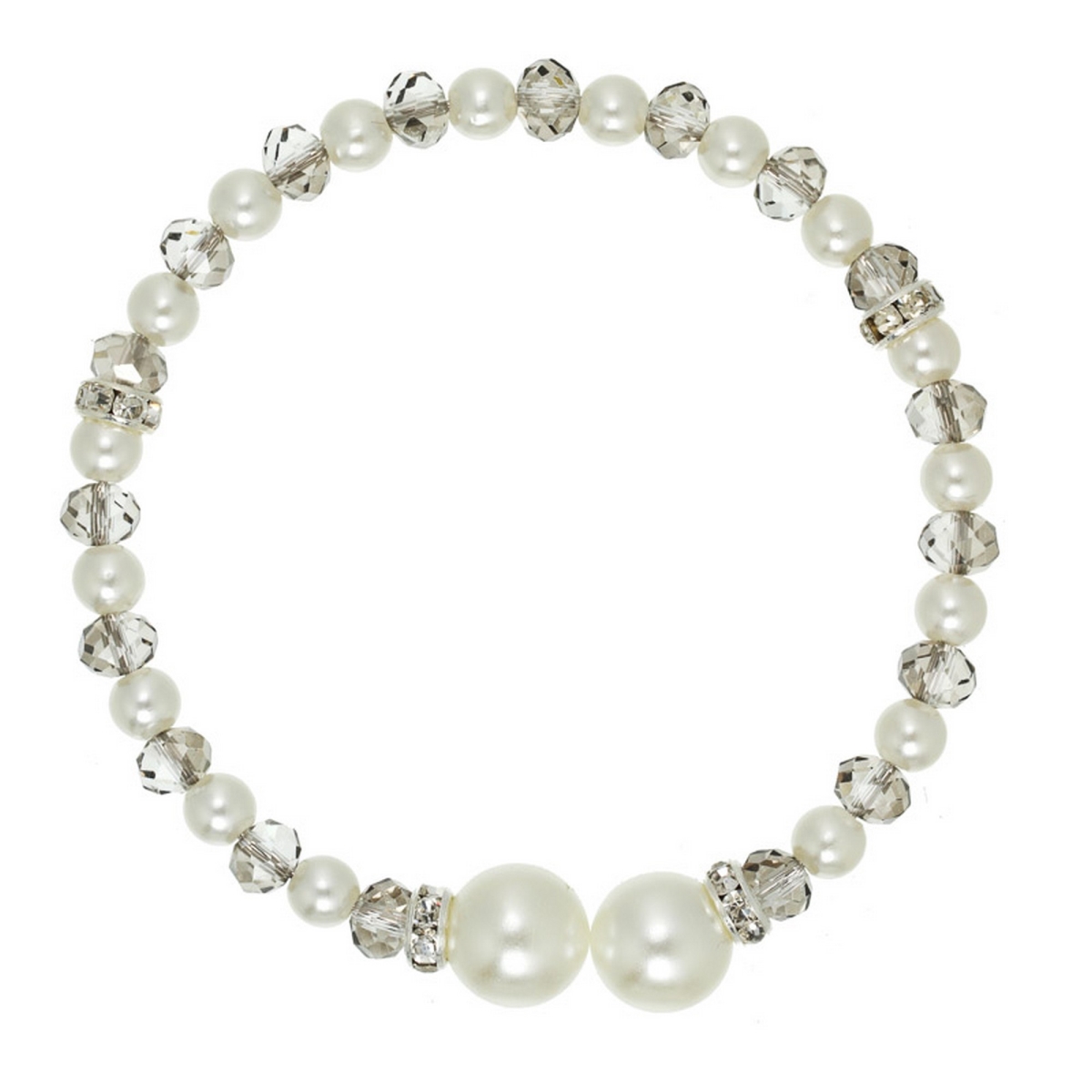 Picture of J&H Designs JHB9330G Glass Pearl and Crystal Bracelet