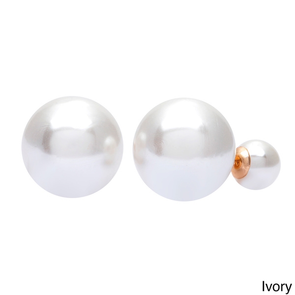 Picture of Alexa Starr K2966-EP-IVORY Front-back Stud Earrings