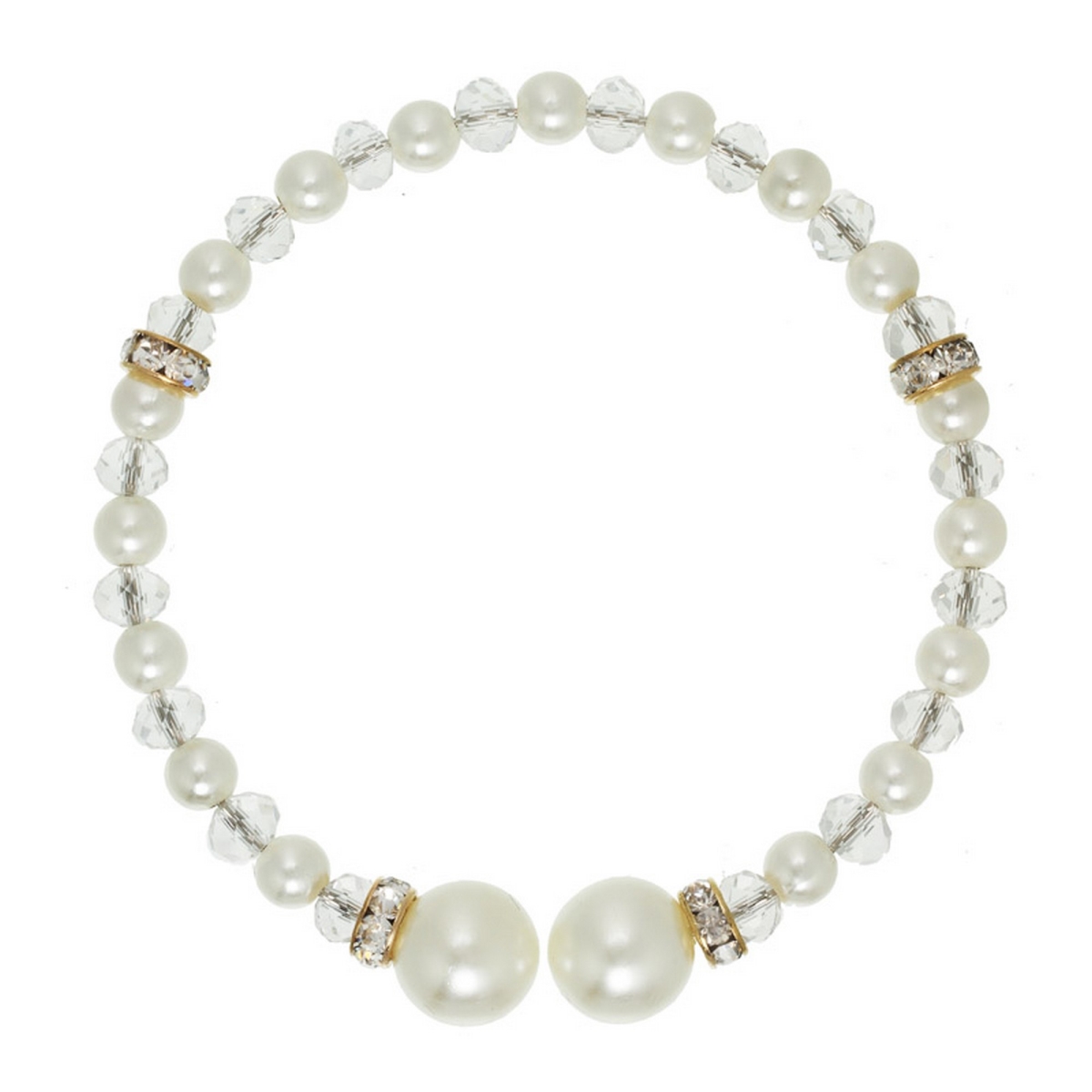 Picture of J&H Designs JHB9330S Glass Pearl and Crystal Bracelet