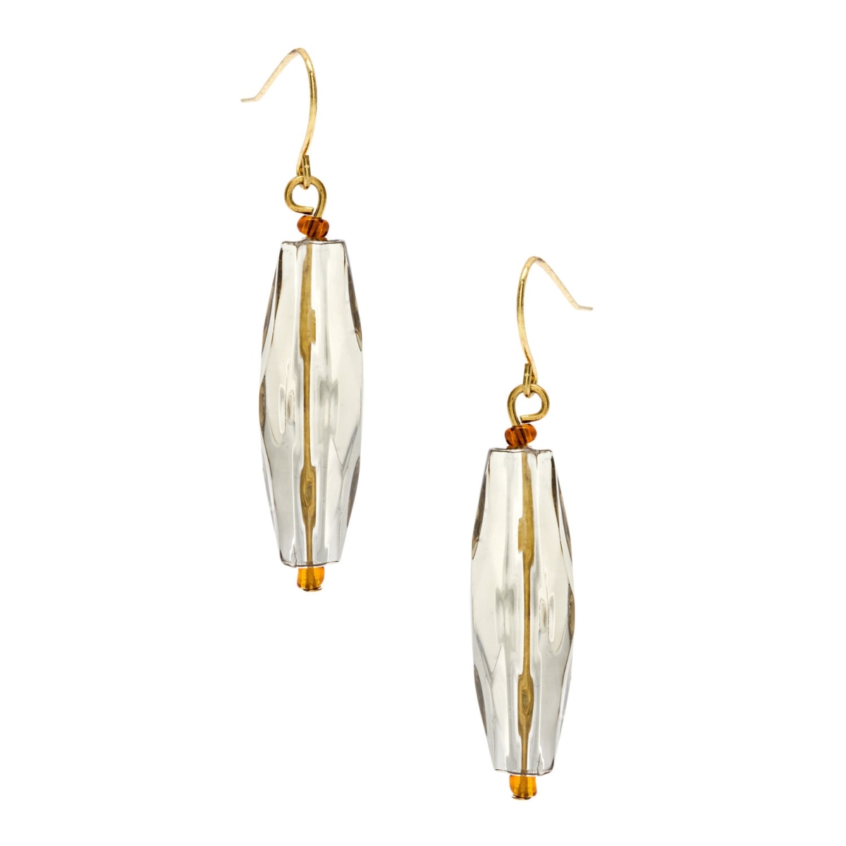Picture of Alexa Starr 4299/E Goldtone Clear Linear Lucite Drop Earrings - Gold