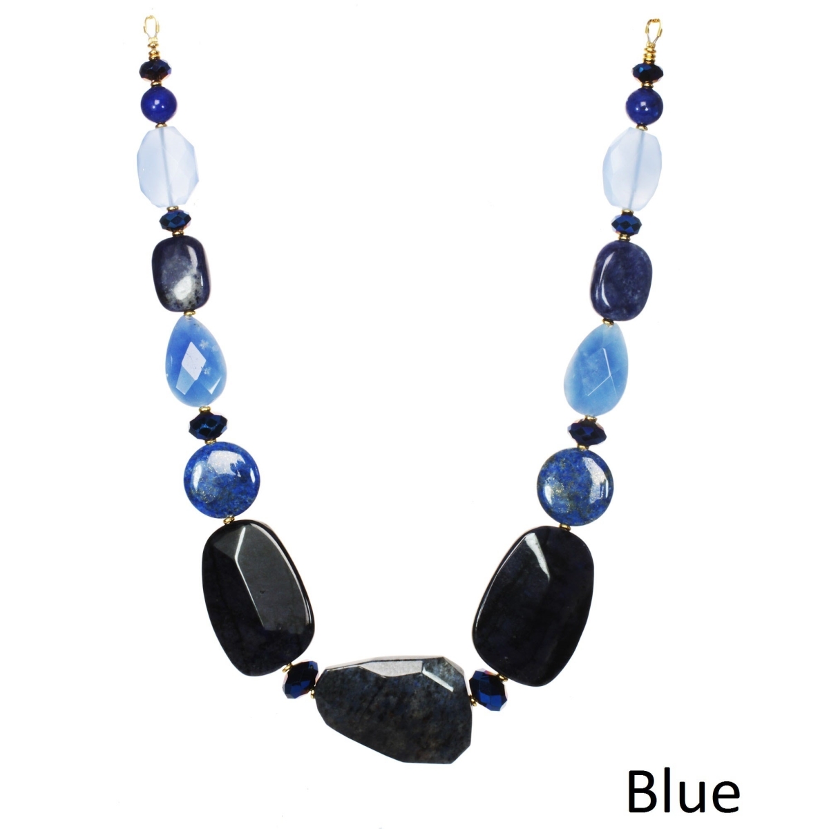 Picture of J&H Designs JHN692-Blue Gemstone Chunky Necklace